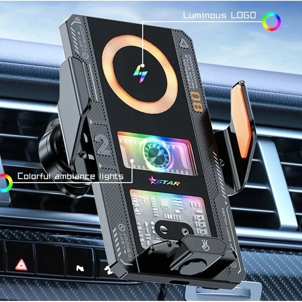 T9 Smart Ultrathin Metal Wireless Charging Car Holder
